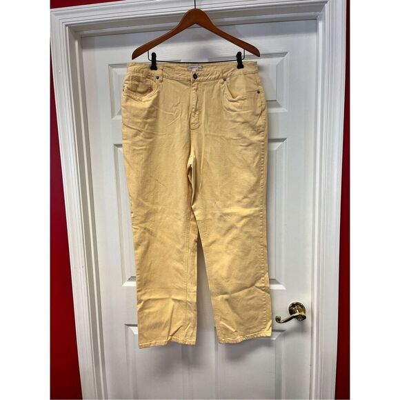 Coldwater Creek Yellow Wide Leg Jeans sz W18 - Picture 1 of 9